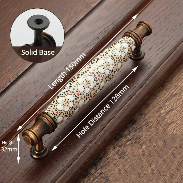 Antique Bronze Ceramic Cabinet Handles Vintage Drawer Knobs Door Pulls | Bowlift