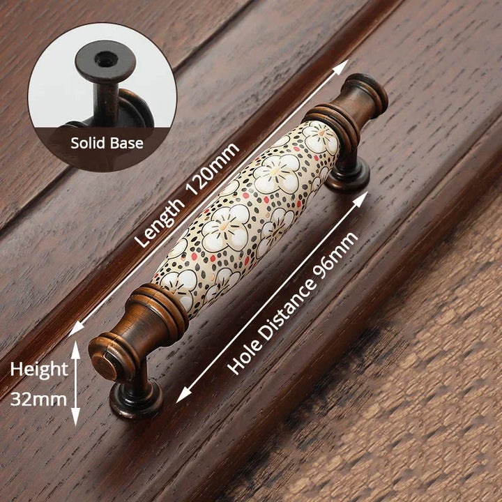 Antique Bronze Ceramic Cabinet Handles Vintage Drawer Knobs Door Pulls | Bowlift