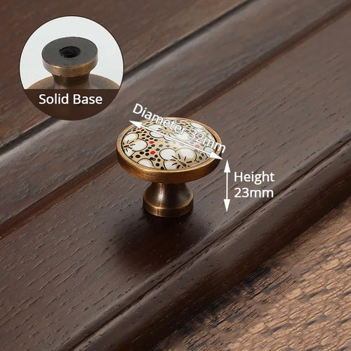 Antique Bronze Ceramic Cabinet Handles Vintage Drawer Knobs Door Pulls | Bowlift