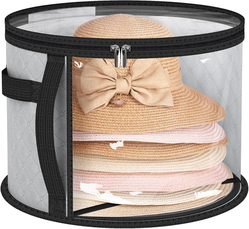 Large Clear Hat Storage Case – Wide-Brim Hat Organiser with Handles | Bowlift