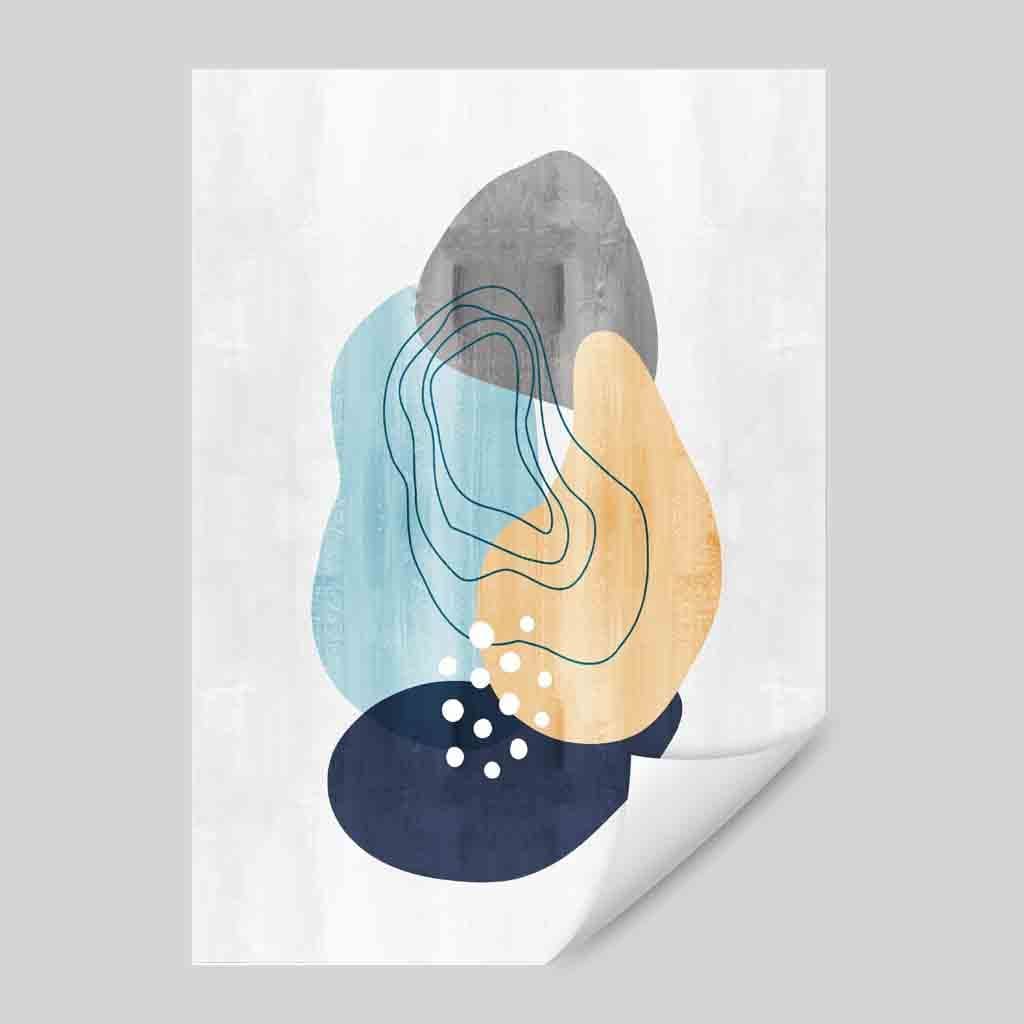 Abstract Navy Gray Yellow Artwork 01 | Bowlift