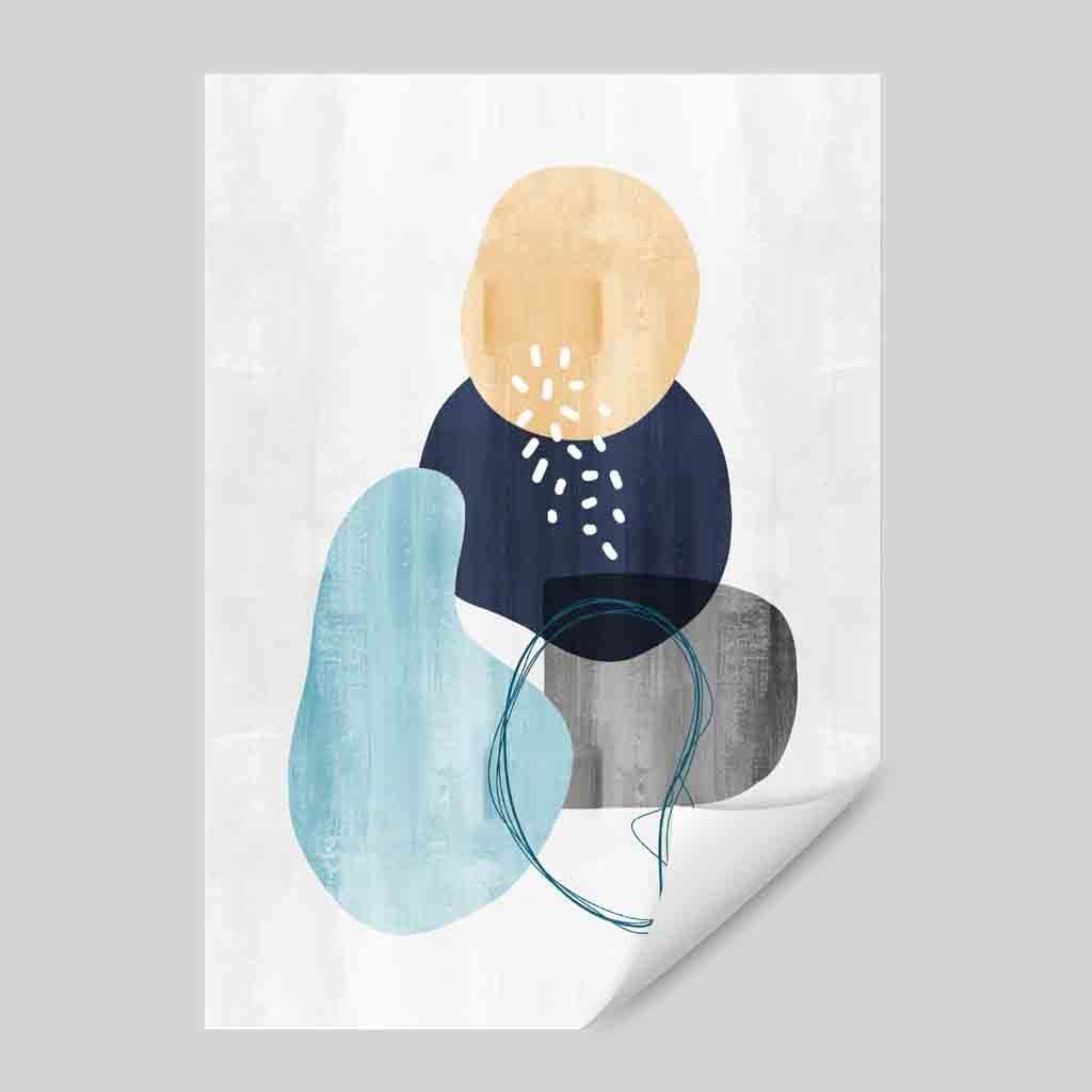 Abstract Marine Gray Yellow Art Print 02 | Bowlift