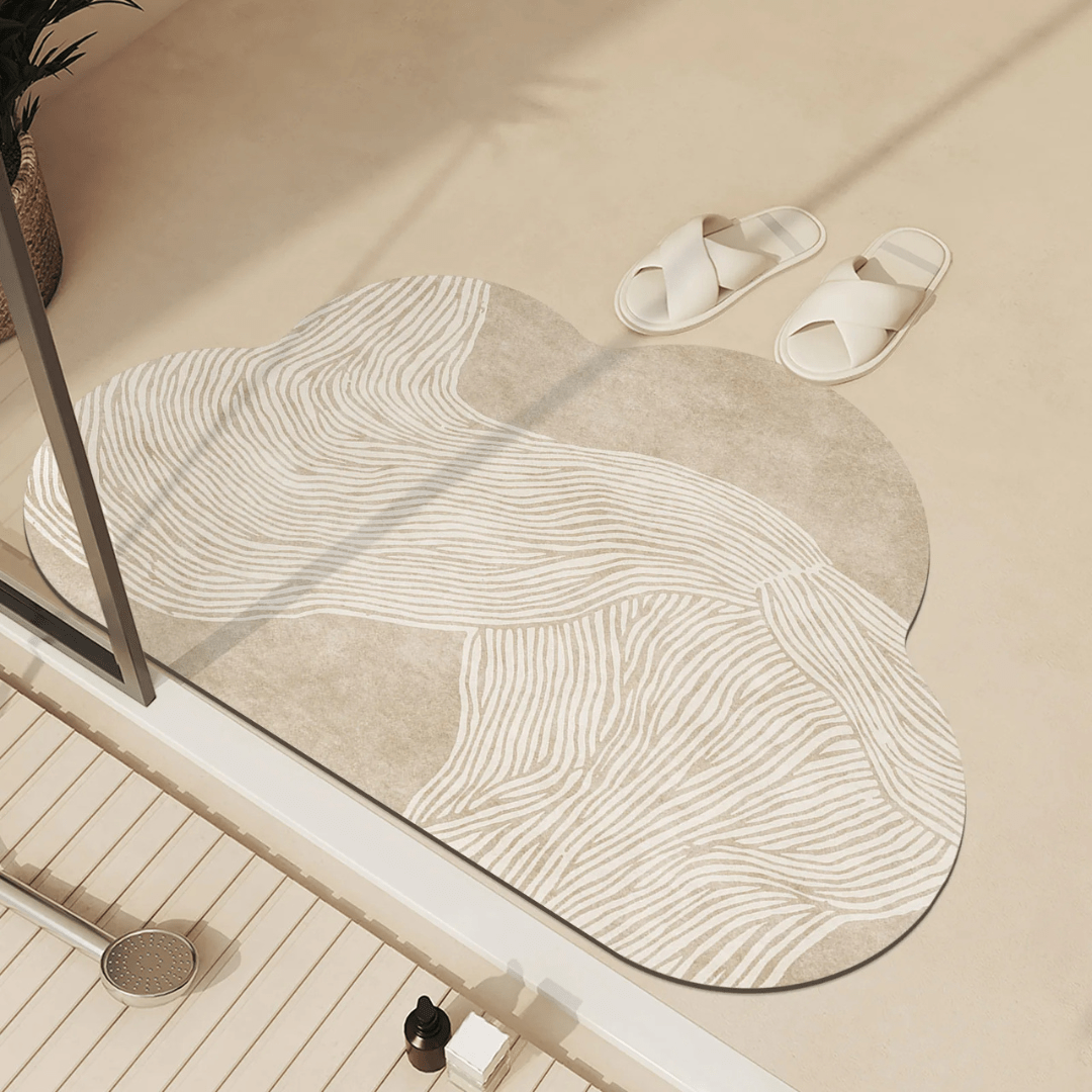 BowLift | AquaLuxe Quick-Dry Absorbent Floor Mat | Elegant non-slip bathroom and kitchen mat for dry, safe floors