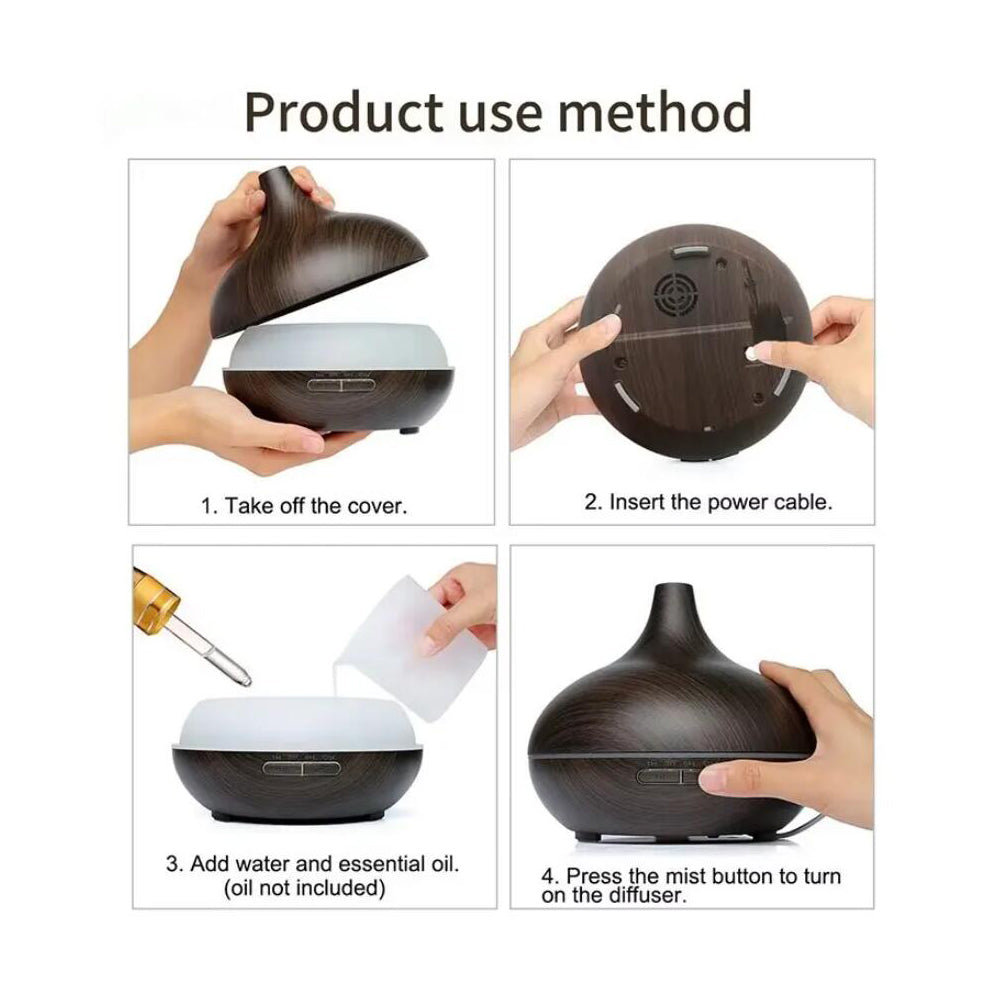 Aroma Diffuser – 500 ml with wood look | Bowlift