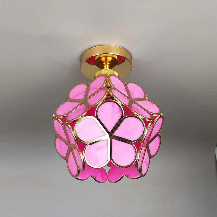 BowLift | Artistic Glass Ceiling Lamp with Flower Pattern - FlowerHall