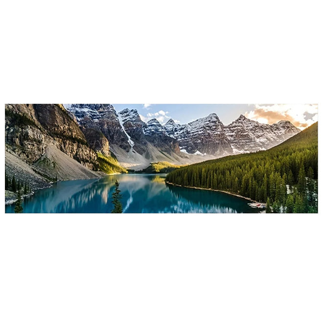 Mountain Lake Forest Wilderness Wall Art Large Format Canvas Prints Wide Format Landscape Picture For Above The Sofa Or Above The Bed | Bowlift
