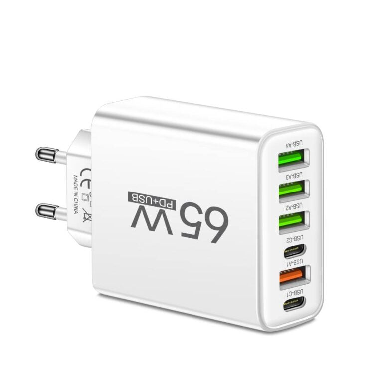 BowLift | PowerMax 65W 6-in-1 Fast Charger – Charge Up To 6 Devices Simultaneously – Ideal For Home, Office and Travel
