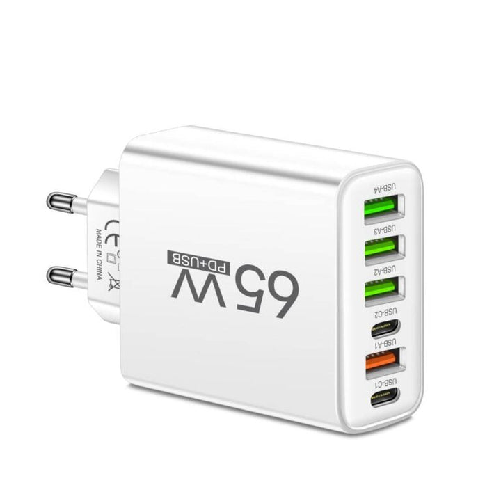 BowLift | PowerMax 65W 6-in-1 Fast Charger – Charge Up To 6 Devices Simultaneously – Ideal For Home, Office and Travel