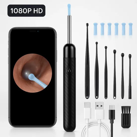 BowLift | Ear Wax Removal Tool | 1080P HD Camera, LED Lights & Adjustable Scoops for Safe Ear Hygiene at Home
