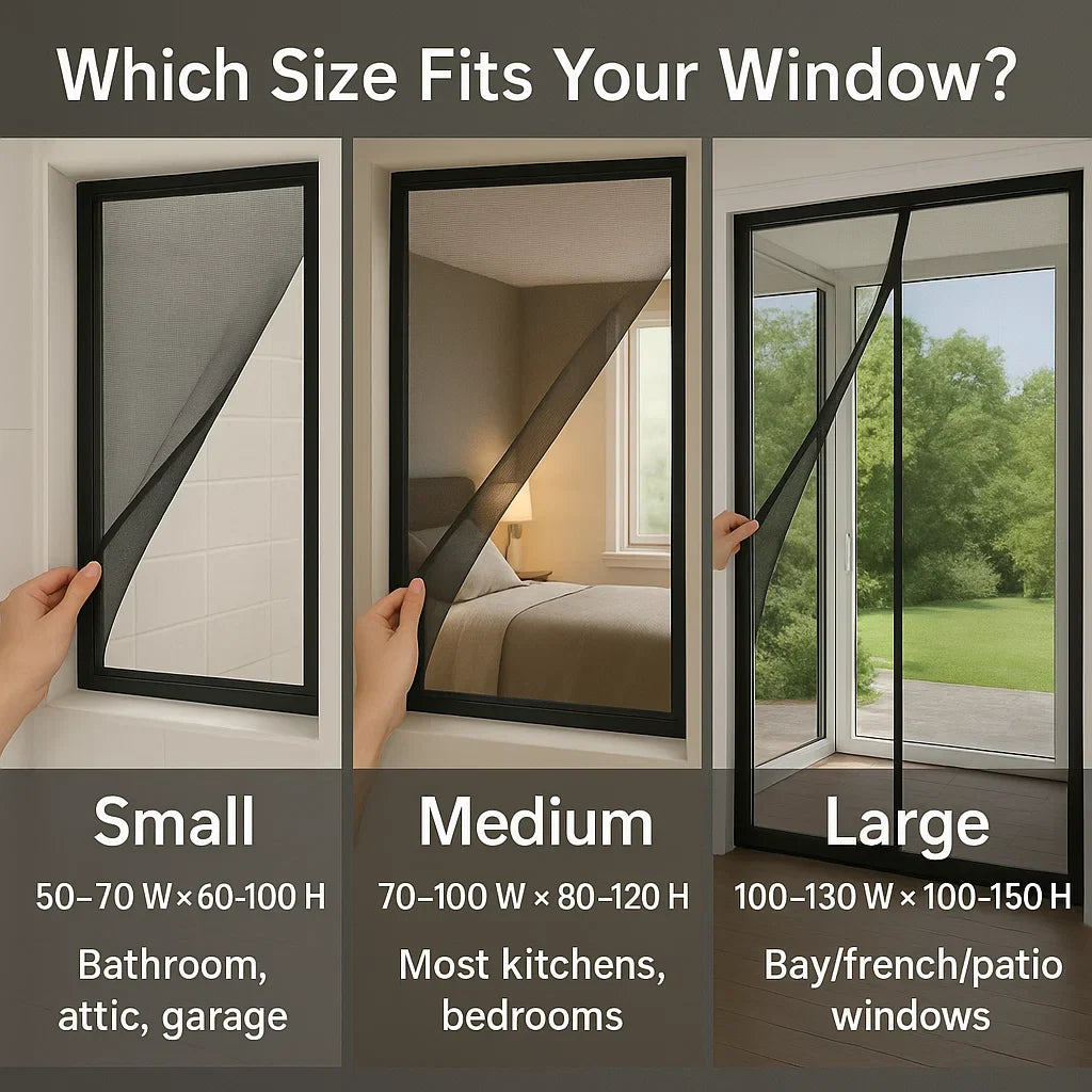 BowLift | Magnetic Mosquito Net for Windows - No-See-Um Mesh Insect Screen for Home Protection & Bug Prevention