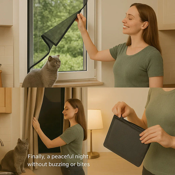 BowLift | Magnetic Mosquito Net for Windows - No-See-Um Mesh Insect Screen for Home Protection & Bug Prevention