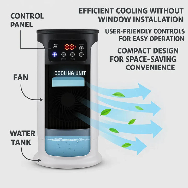 Portable Air Conditioner | Windowless, Energy Efficient & Ideal for Home Office and Dormitory Use | Bowlift