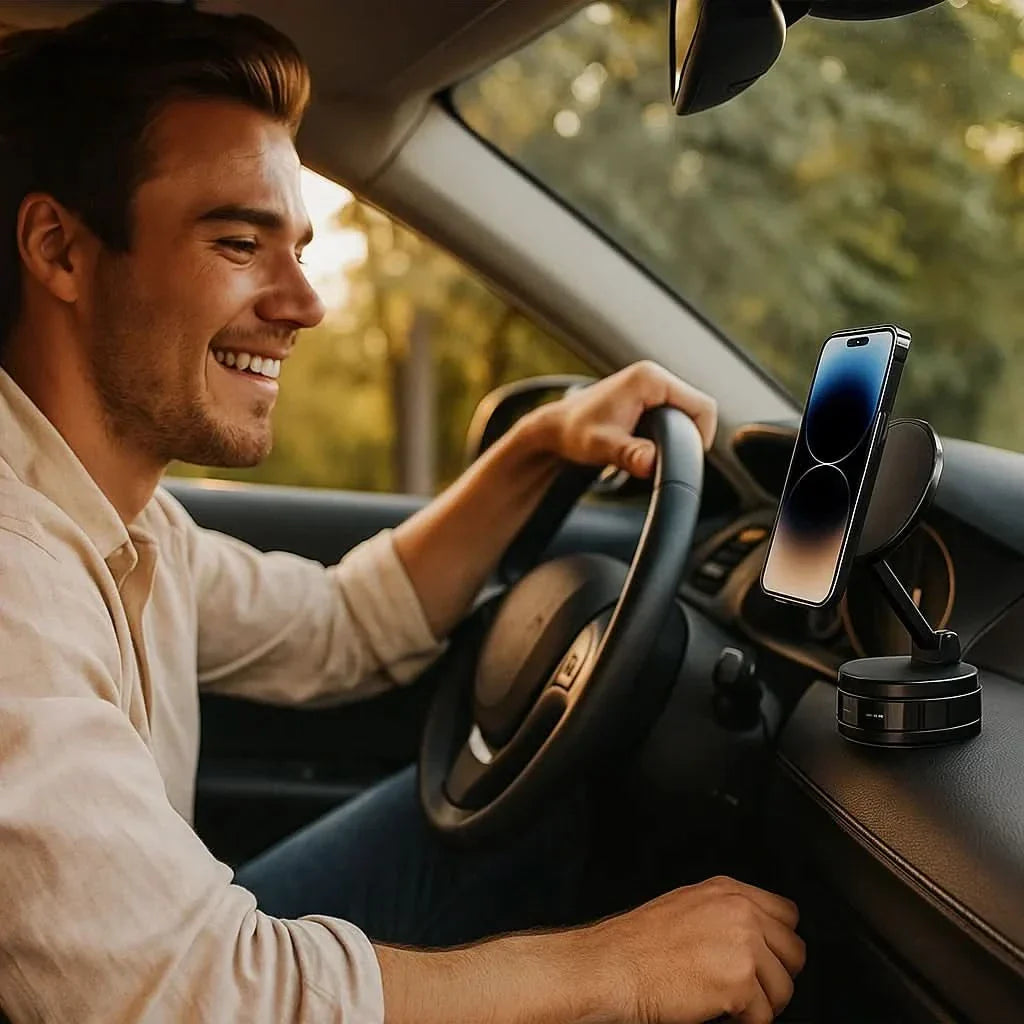 BowLift | Magnetic 360° Phone Holder with Suction Cup Vacuum Lock