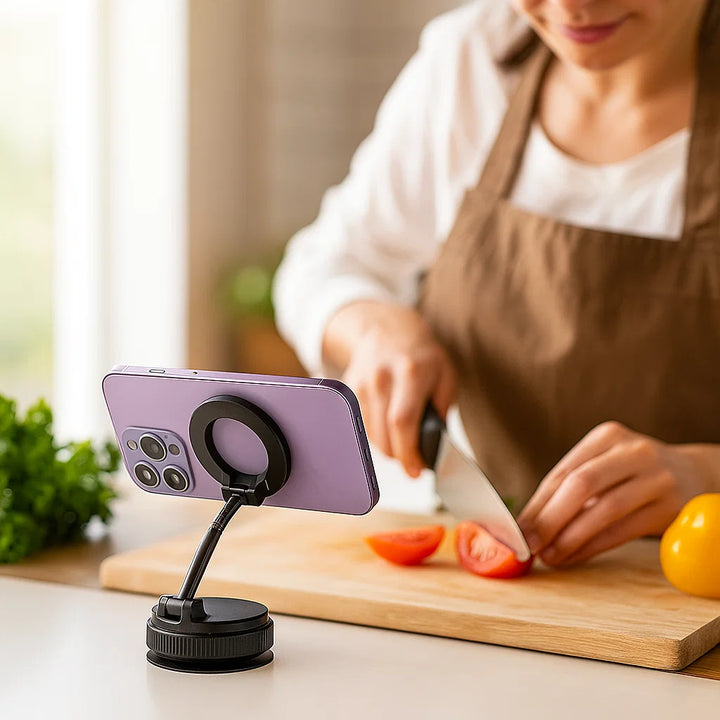 BowLift | Magnetic Suction Cup - Extendable 360° Phone Holder with Vacuum Seal