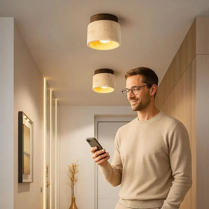 BowLift | Minimalist LED ceiling lamp made of wood for a warm ambiance