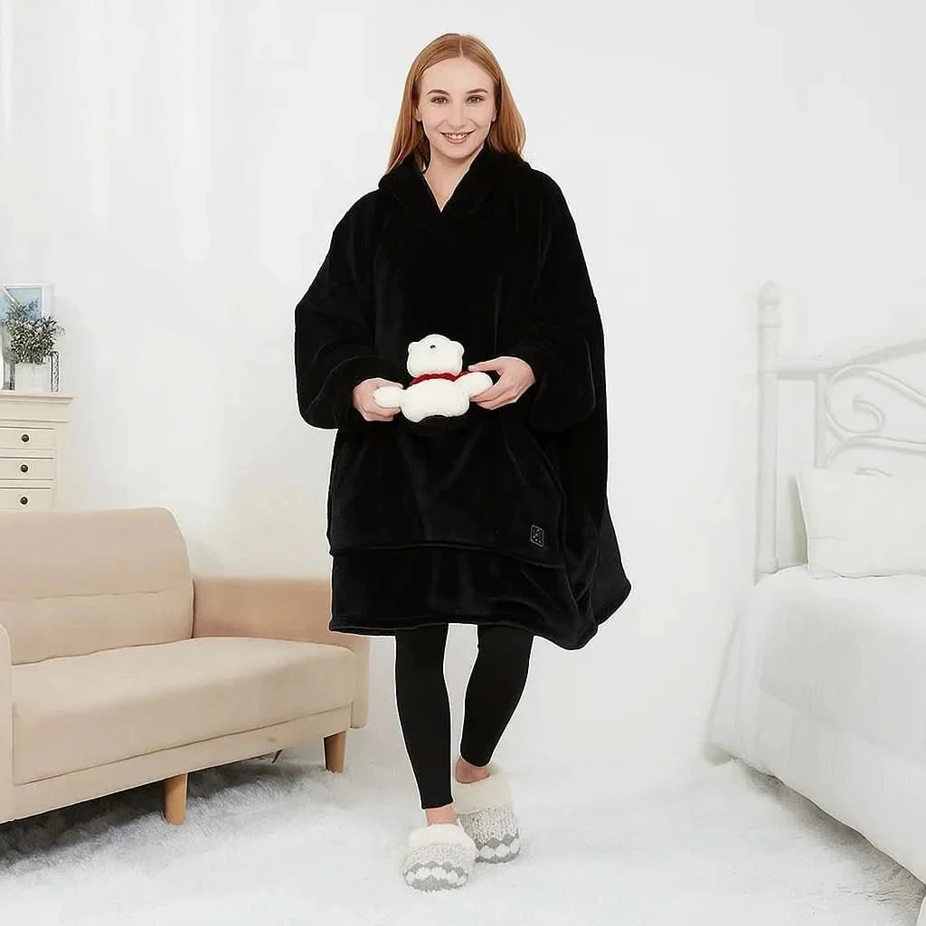 BowLift | USB-heated blanket hoodie with fused warmth