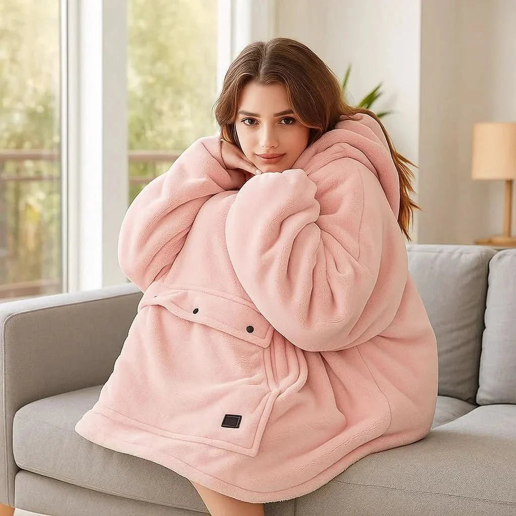 BowLift | USB-heated blanket hoodie with fused warmth
