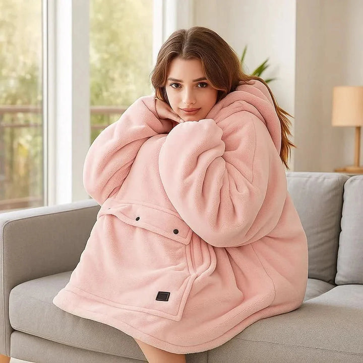 BowLift | USB-heated blanket hoodie with fused warmth