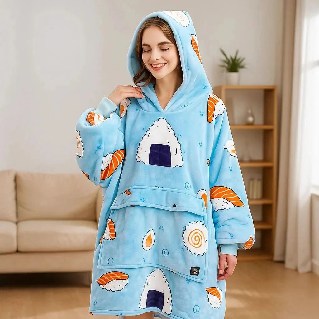 BowLift | USB-heated blanket hoodie with fused warmth