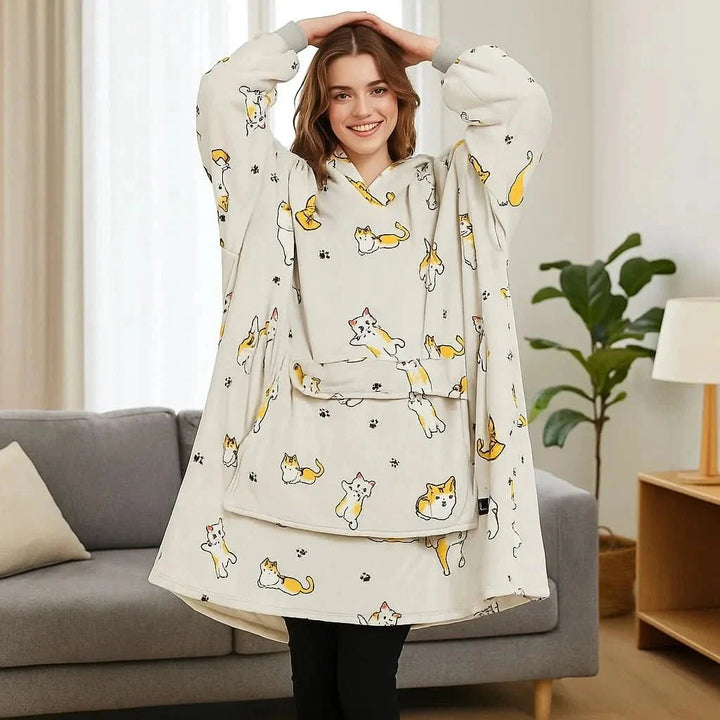 BowLift | USB-heated blanket hoodie with fused warmth