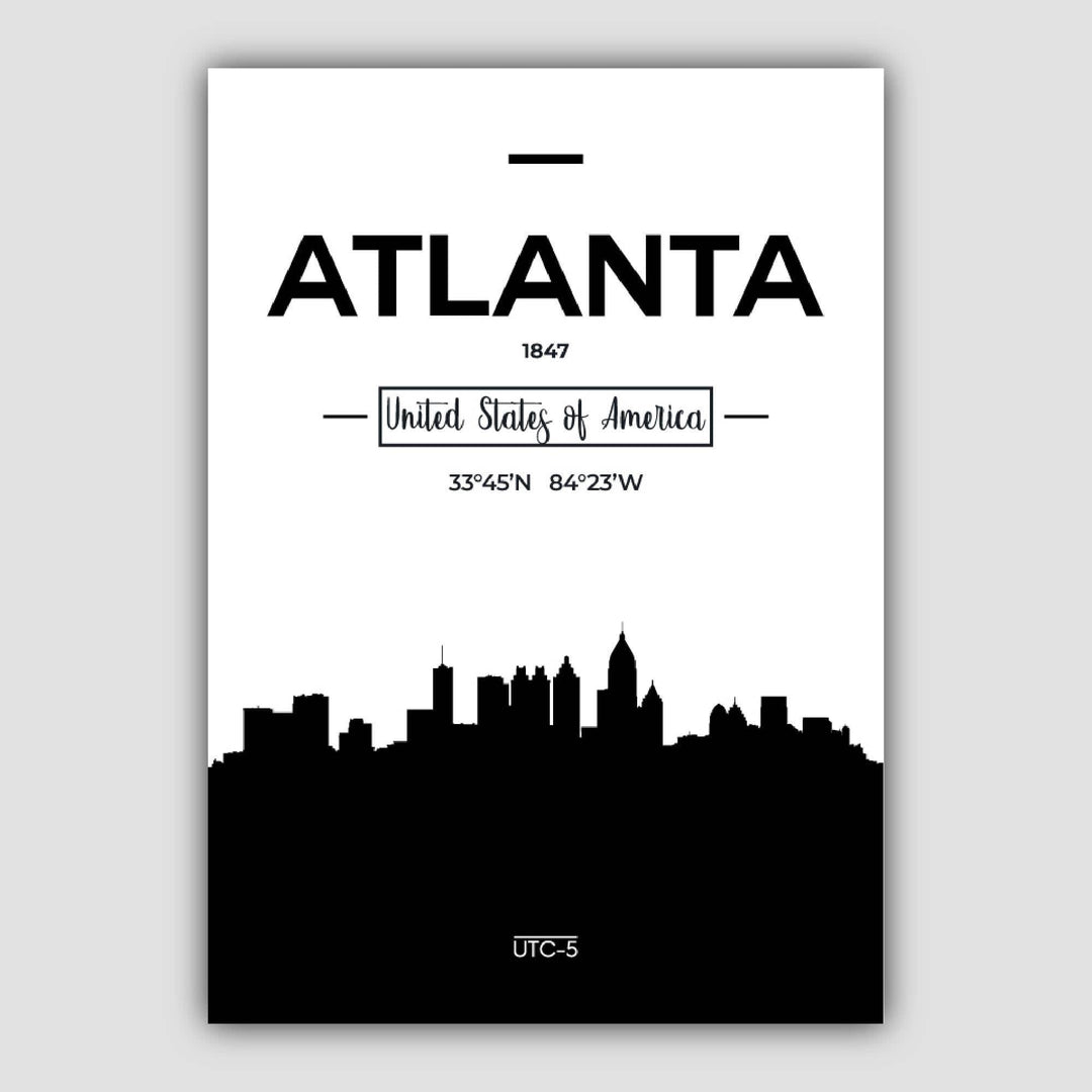 Atlanta USA Skyline City View Poster | Bowlift