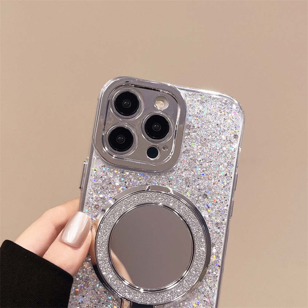 BowLift | Silver Glitter Mirror MagSafe