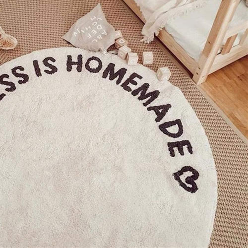 White round carpet – Stylish rug for children's room & living room, ideal for modern design | Bowlift