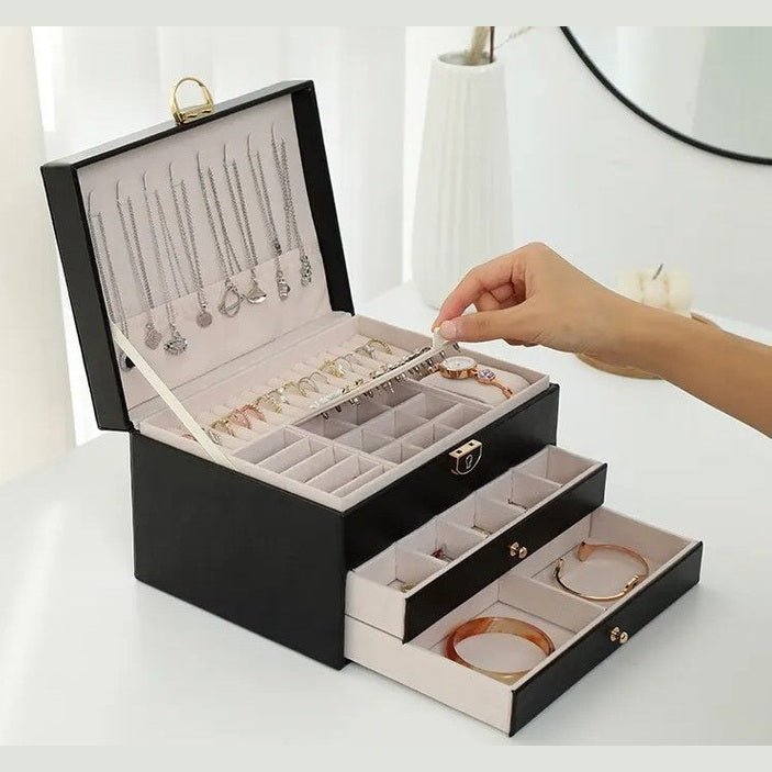 BowLift | AURELIA BOX – Multi-Layer Leather Jewelry Organizer for Stylish Storage