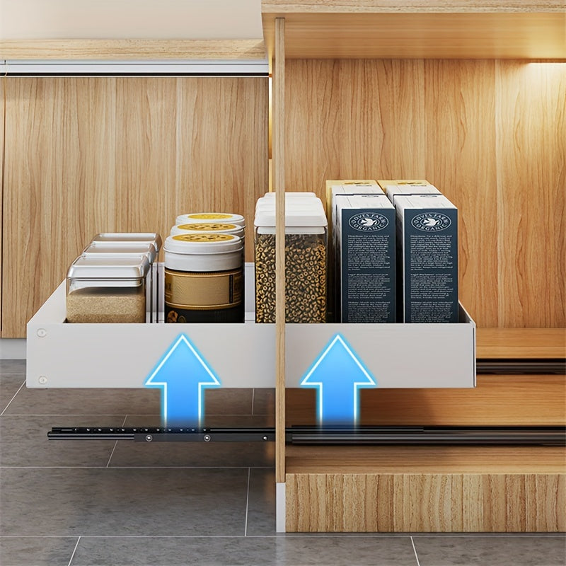 BowLift | Lina Pull-Out Kitchen Cabinet Organiser – Space-Saving Sliding Pantry Storage Rack
