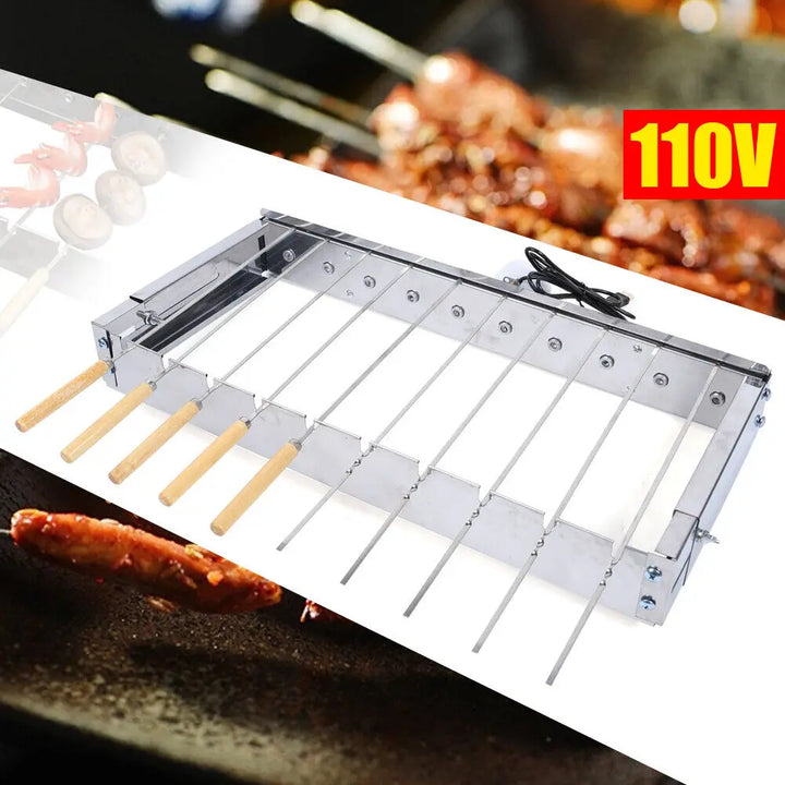 Automatic Rotating Rotisserie Stainless Steel BBQ Grill Skewers Set | Bowlift