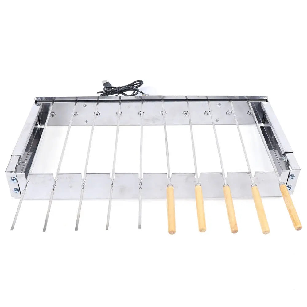 Automatic Rotating Rotisserie Stainless Steel BBQ Grill Skewers Set | Bowlift