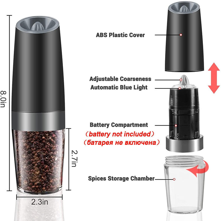 Automatic Spice Grinder Mill Adjustable Grinder with LED Light | Bowlift