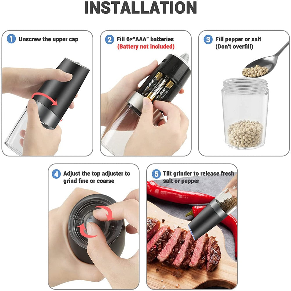 Automatic Spice Grinder Mill Adjustable Grinder with LED Light | Bowlift