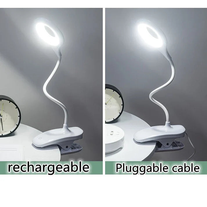 BowLift | Rechargeable LED Table Lamp with Clip – Adjustable Desk Light for Home Office and Study