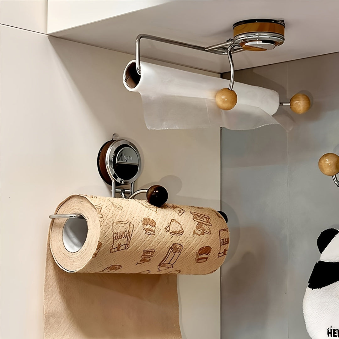 BowLift | KitchenGrip Roll Holder Stainless Steel Paper Towel Holder with Suction Cup