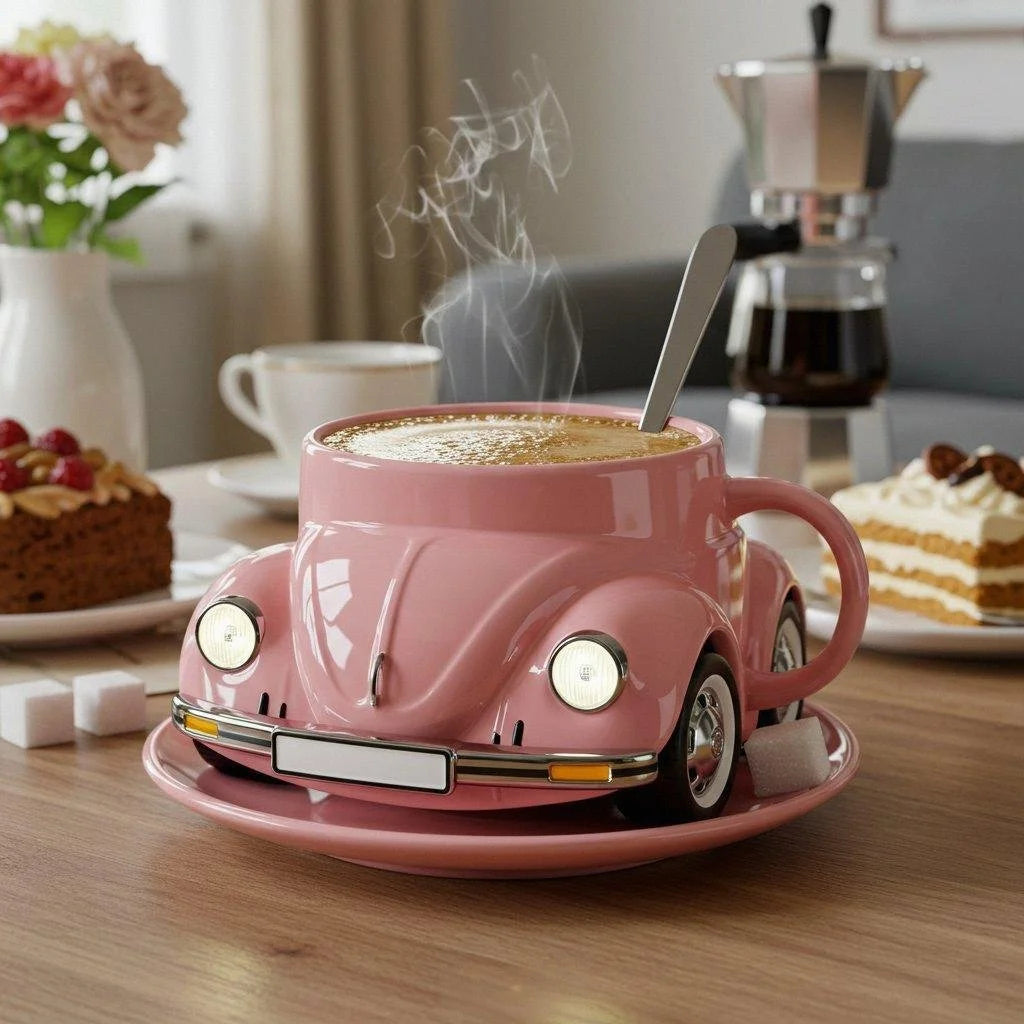 RetroAuto Ceramic Mug – Unique 3D Design for Coffee & Tea | Bowlift
