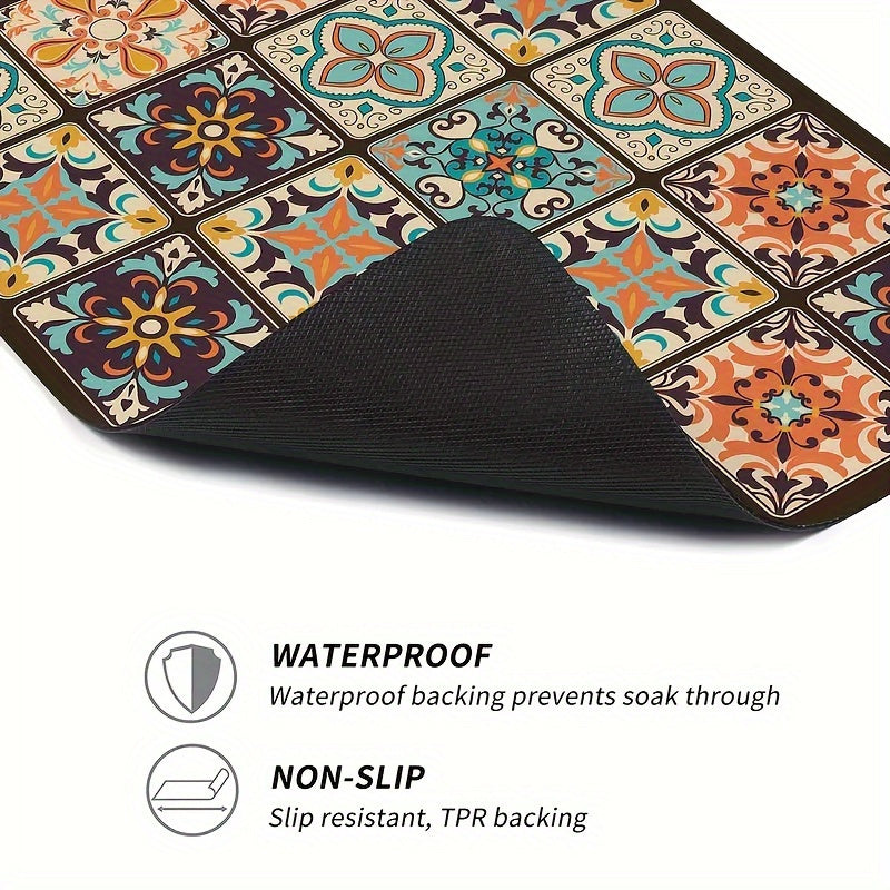Washing Machine Cover Mat Retro Mosaic | Bowlift