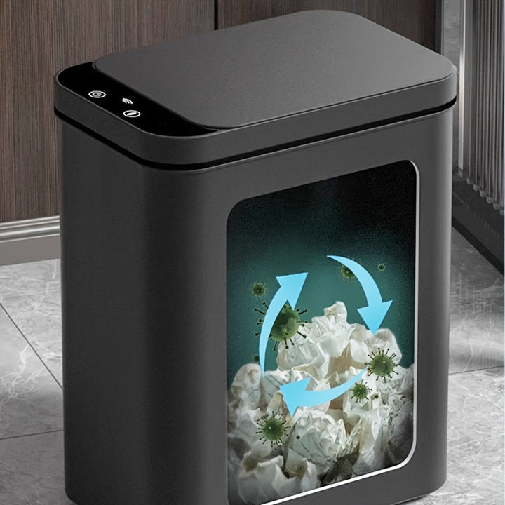 BowLift | Set of 2 Smart Sensor Trash Cans – Touchless and Compact (Black)