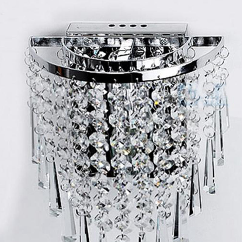 BowLift | Modern Chrome Crystal Drop Wall Lamps