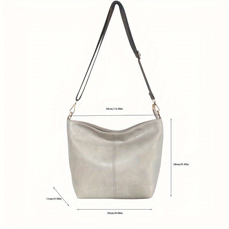BowLift | CityPure PU Messengerbag – White Urban Shoulder Bag with Zipper