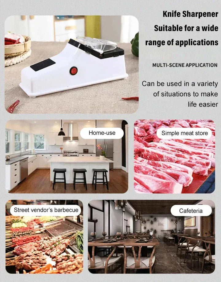 BowLift | Electric Knife Sharpener | Double-Sided | 5-Second USB Rechargeable Blade Restorer