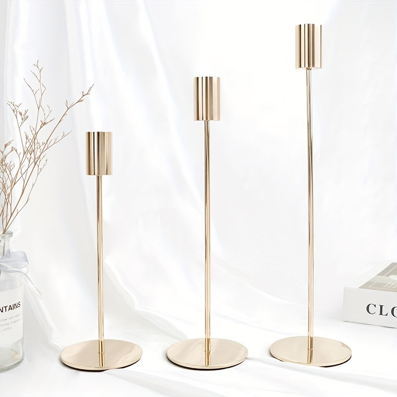 ElegantGleam | 3-piece metal candle holder set for the table Bowlift