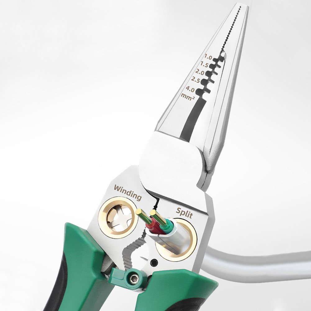 BowLift | 8 in 1 Wire Stripper Twister for Cutting and Pulling Wires, Cable Scissors,Voltage Tester Pliers, 12V to 250V Live