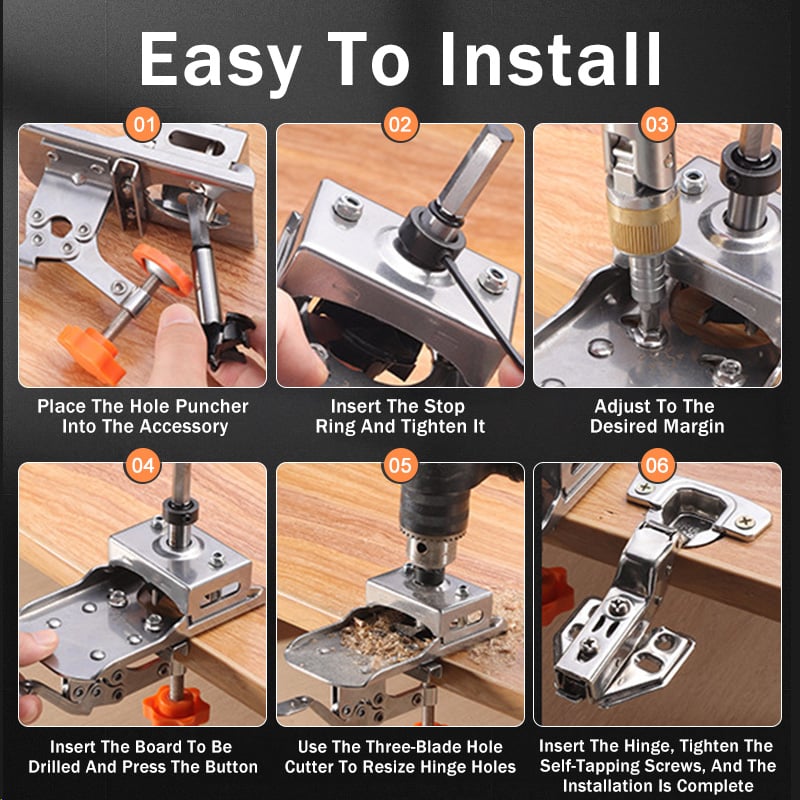 BowLift | Woodworking 35mm Hinge Boring Jig Hole Opener Kit