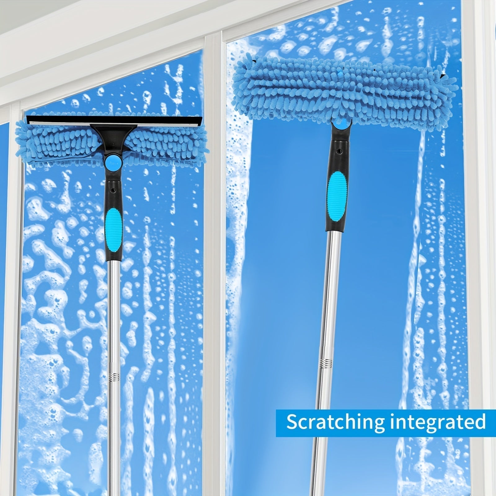 BowLift | Crystal Clear Window Cleaner – Professional 2-in-1 Telescopic Window and Glass Cleaning System