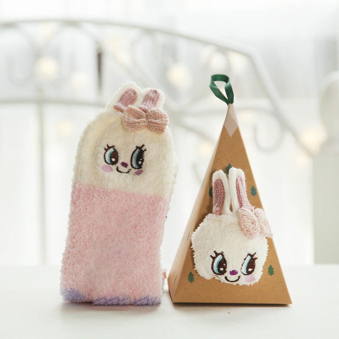 BowLift | Christmas socks in gift box design | Plush house & cuddle socks | Universal size