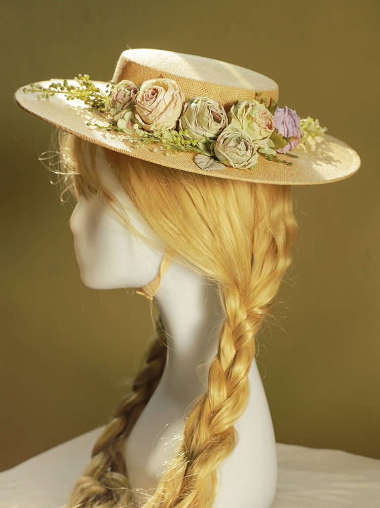 BowLift | Handmade French Hat, Retro And Elegant Hollow Flower Forest Style Flat Hat