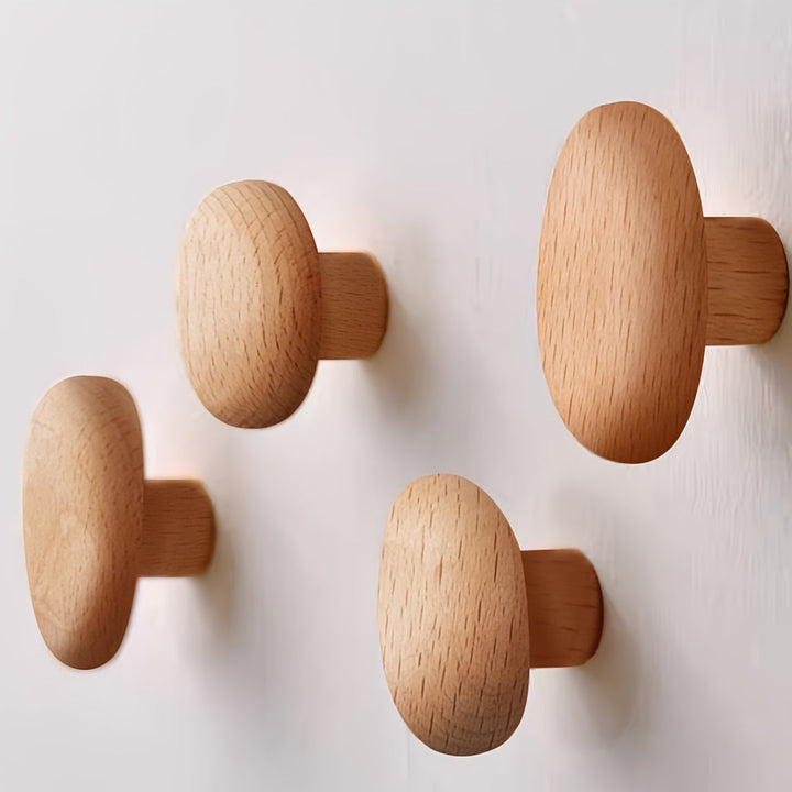 BowLift | WoodCraft Wooden Wall Hooks Set – Handmade design of walnut and beech wood