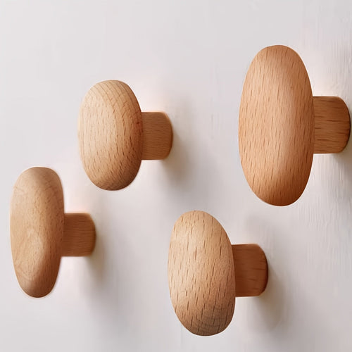 BowLift | WoodCraft Wooden Wall Hooks Set – Handmade design of walnut and beech wood