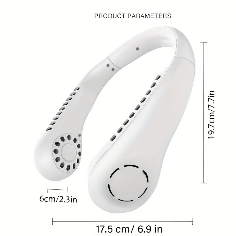 1Pc New Mini Neck Fan Portable Bladeless Hanging Neck Rechargeable Air Cooler 3 Speed Mini Summer Sports Fans | Bowlift